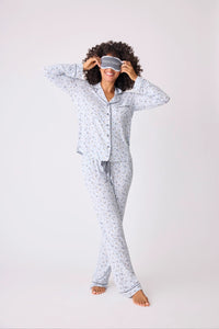 P.J. Salvage - Wild Dreams Modal Floral Leopard PJ Set in Blue Air
