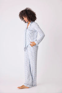 P.J. Salvage - Wild Dreams Modal Floral Leopard PJ Set in Blue Air