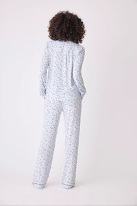 P.J. Salvage - Wild Dreams Modal Floral Leopard PJ Set in Blue Air