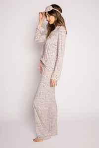 P.J. Salvage - Leopard Print Modal PJ Set  w/ Sleep Mask in Stone