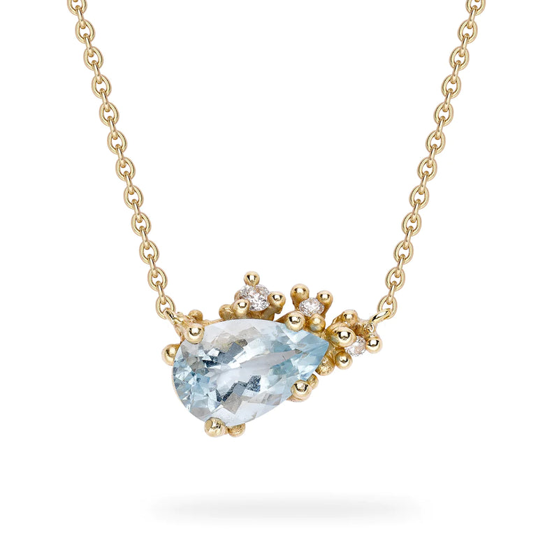 Ruth Tomlinson - Aquamarine and Diamond Encrusted Pendant