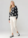 Sanctuary - All Day Long Sweater in White Flower Pop