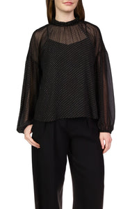 Sanctuary - Sheer Volume Metallic Blouse