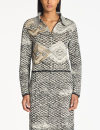 Sarah Pacini - Cropped Cardigan in Greige
