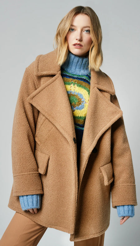 Smythe - Teddy Car Coat in Camel