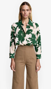 Smythe - Gathered Shirt in Green Floral