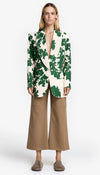 Smythe - Shawl Collar Oversized Blazer in Green Floral