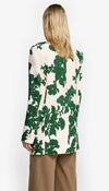Smythe - Shawl Collar Oversized Blazer in Green Floral