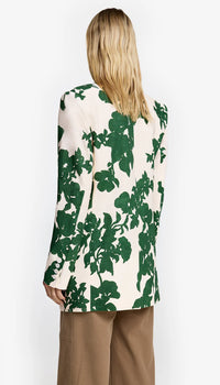 Smythe - Shawl Collar Oversized Blazer in Green Floral