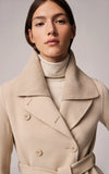 Soia & Kyo - Anna - Double-face Wool Coat with detachable chunky knit collar
