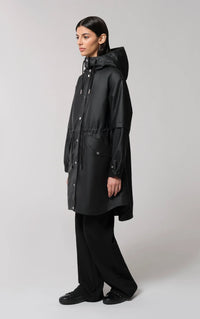 Soia & Kyo - Sofia - Cape-fit Raincoat with Hood in Black
