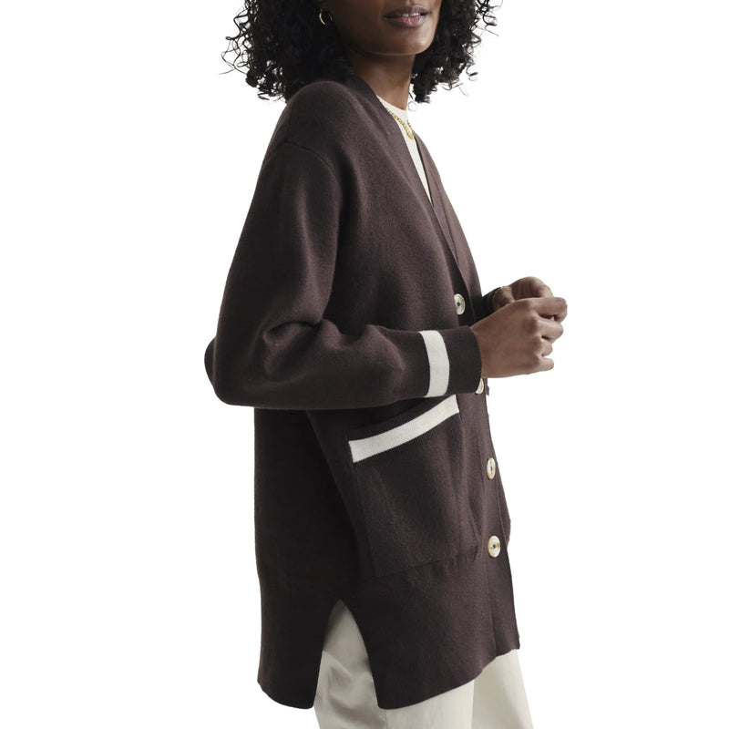 Varley - Ravi Relaxed Longline Cardigan in Coffee Bean