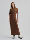 Varley - Maeve Rib Knit Dress in Caramel Pecan