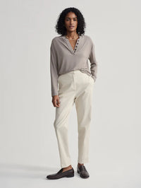 Varley - Lottie Long Sleeve Placket Tee in Cinder