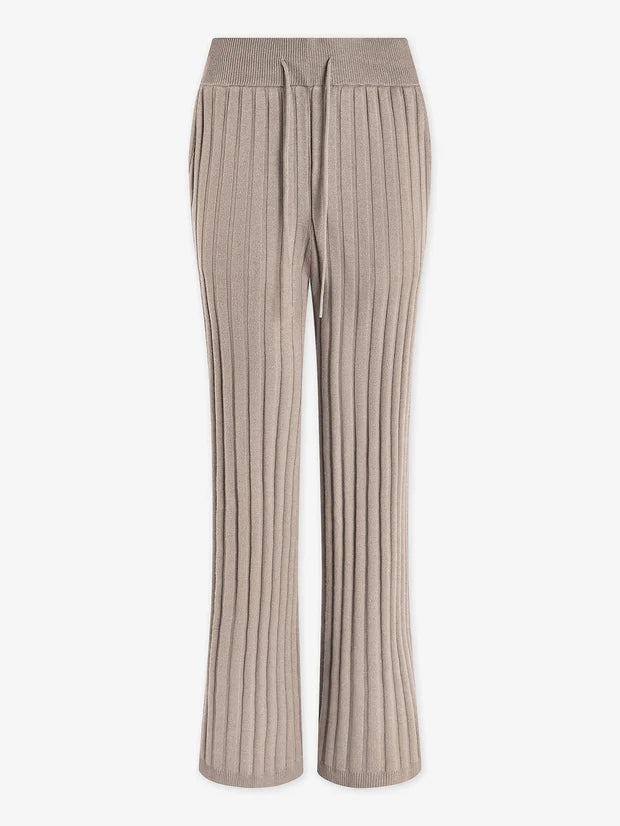 Varley - Simeon Wide Rib Knit Trouser in Fungi