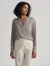 Varley - Lottie Long Sleeve Placket Tee in Cinder