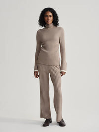 Varley - Ravena Rib Knit High Neck Top in Fungi