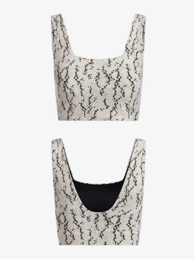 Varley - Move Delta Bra in Sand Fragment Snake
