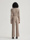Varley - Simeon Wide Rib Knit Trouser in Fungi
