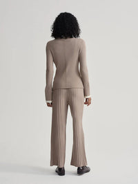 Varley - Ravena Rib Knit High Neck Top in Fungi