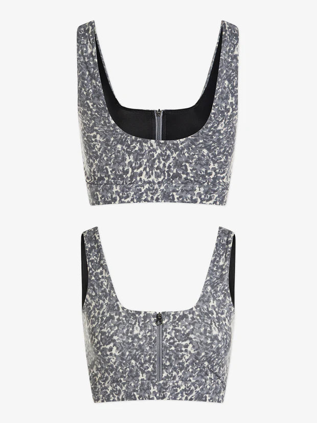 Varley - Move Beth Bra in Watercolour Stone Blue Floral
