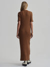 Varley - Maeve Rib Knit Dress in Caramel Pecan