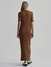 Varley - Maeve Rib Knit Dress in Caramel Pecan