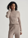 Varley - Ravena Rib Knit High Neck Top in Fungi