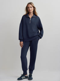 Varley - Hawley Half Zip Sweat in Blue Nights