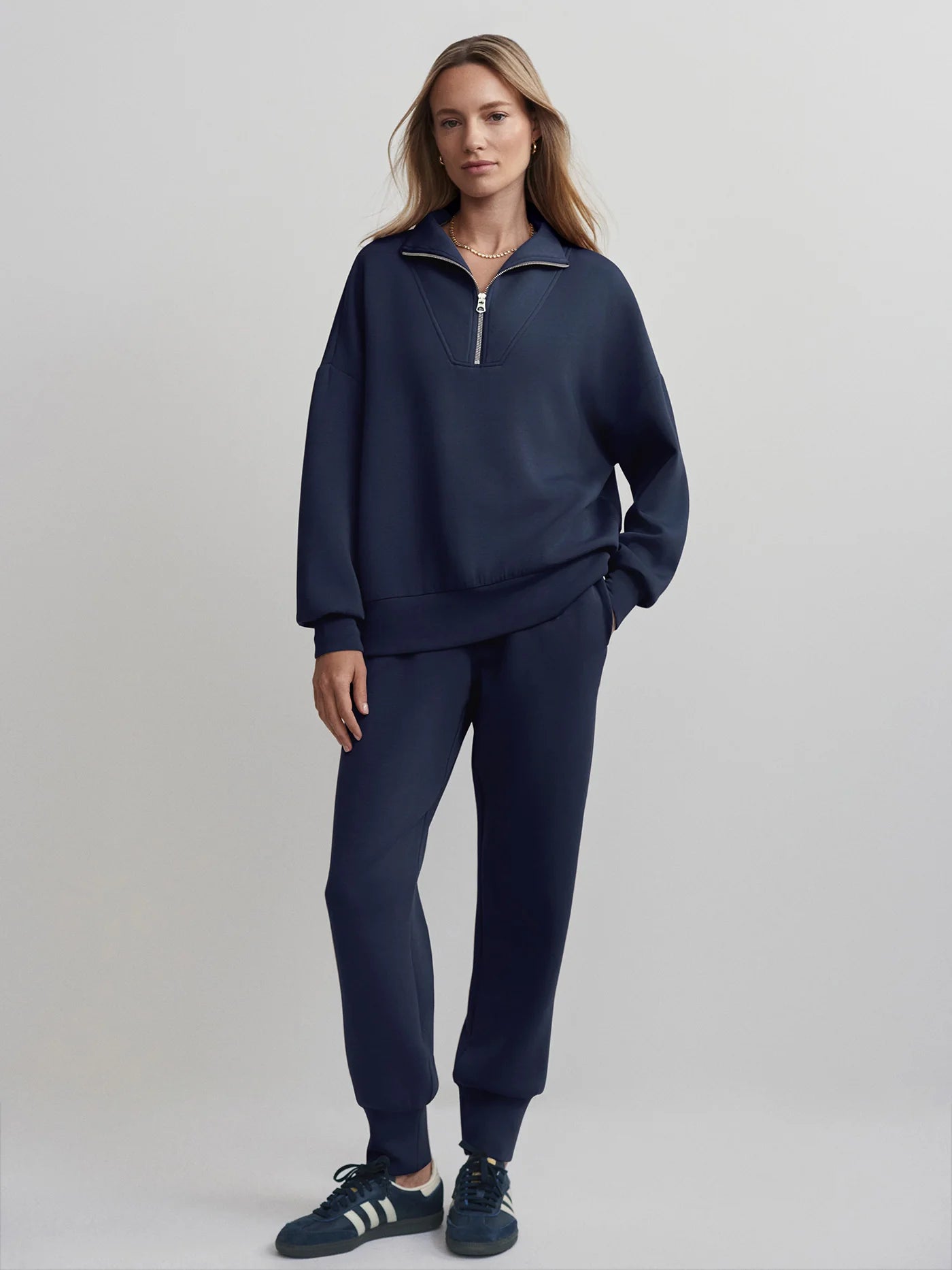 Varley - Hawley Half Zip Sweat in Blue Nights