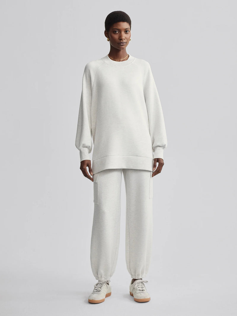 Varley - Nicole Boyfriend Sweat in Ivory Marl