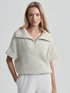 Varley - Reagan Knit Half Zip in Vaporous Grey Fleck