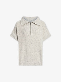 Varley - Reagan Knit Half Zip in Vaporous Grey Fleck