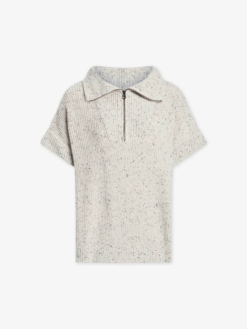 Varley - Reagan Knit Half Zip in Vaporous Grey Fleck