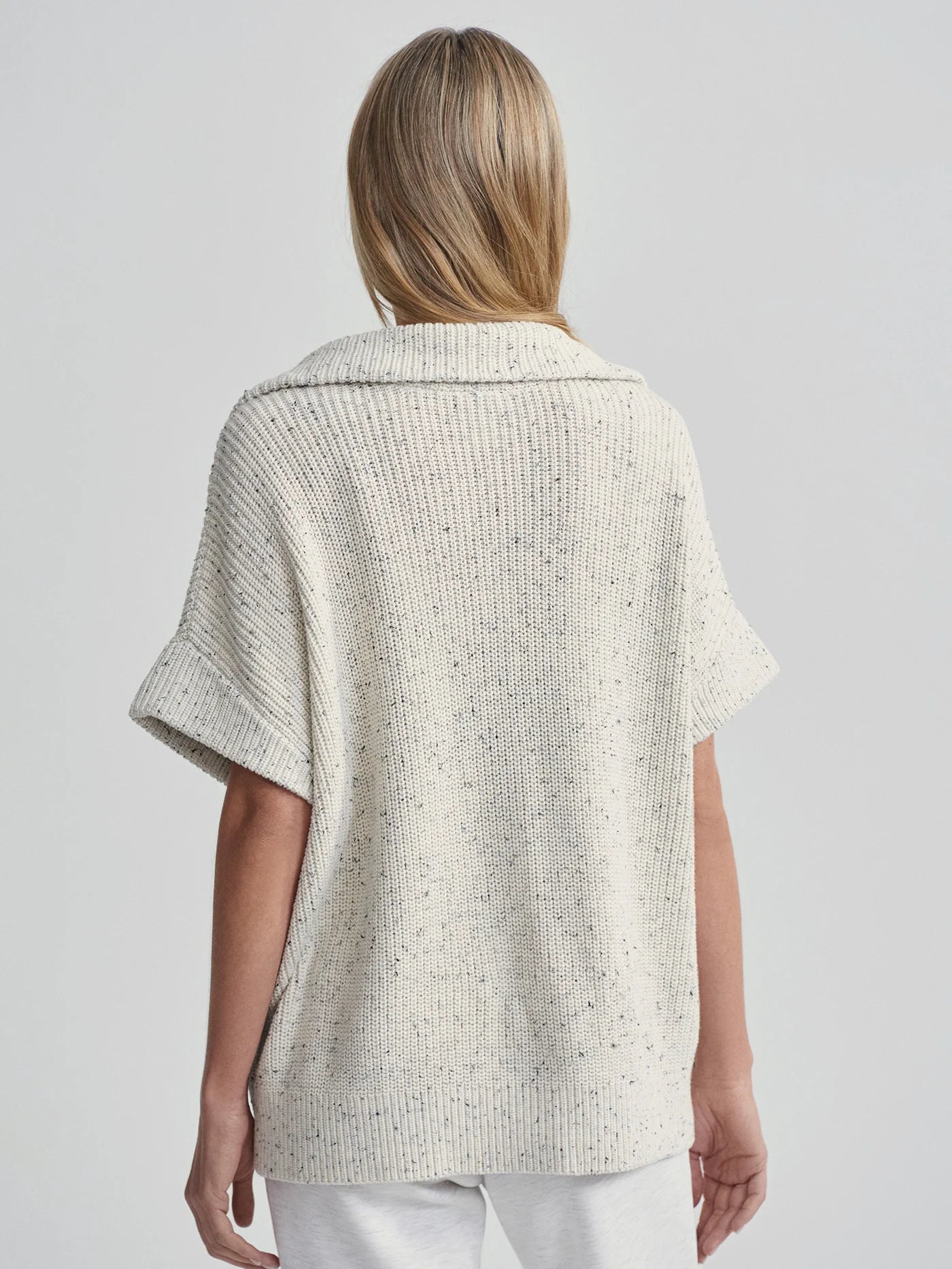 Varley - Reagan Knit Half Zip in Vaporous Grey Fleck