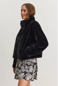 Velvet - Sheena - Lux Fur Jacket in Black