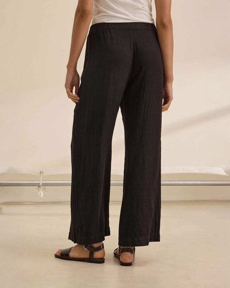 Velvet - Stephanie - Cleo Wade Woven Linen Pant in Black