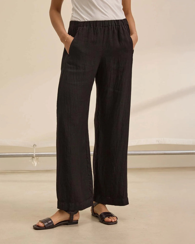 Velvet - Stephanie - Cleo Wade Woven Linen Pant in Black