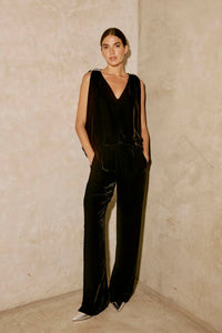 Velvet - Sorine - Silk Velvet Pant in Black