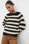 Velvet - Ollie - Chunky Pima Sweater in Black/Ivory