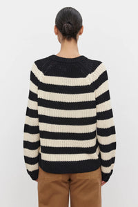 Velvet - Ollie - Chunky Pima Sweater in Black/Ivory