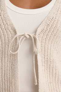 Velvet - Thalia - Cotton Tape Cardigan in Chalk