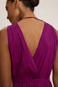 Velvet - Marilyn - Ombre Dip Dye Crinkle Cotton Dress in Fuchsia
