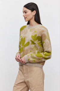 Velvet - Riva - Floral Jacquard Sweater in Multi