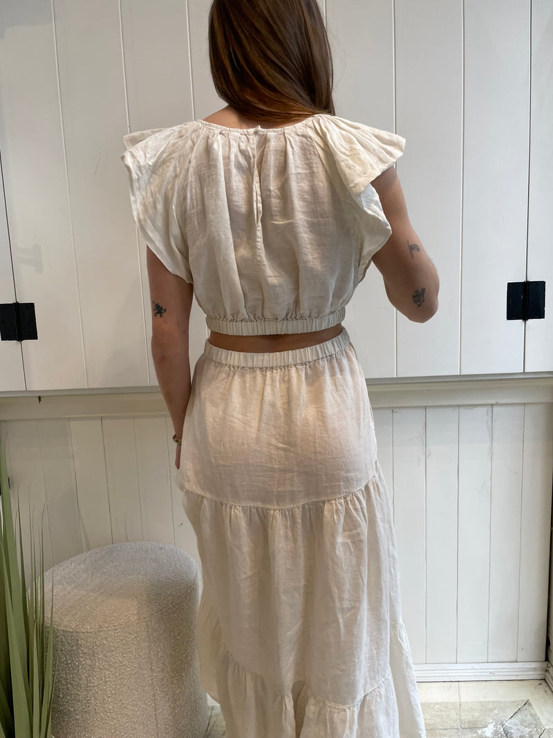 Velvet - Ginger - Woven Linen Dress w/Tiered Skirt