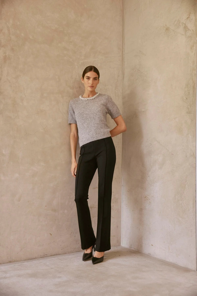 Velvet - Albee - Ponte Trouser in Black