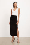 Velvet - Hilton - Matte Jersey Midi Skirt in Black