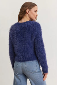 Velvet - Maylie - Novelty Feather Yarn Sweater in Ink