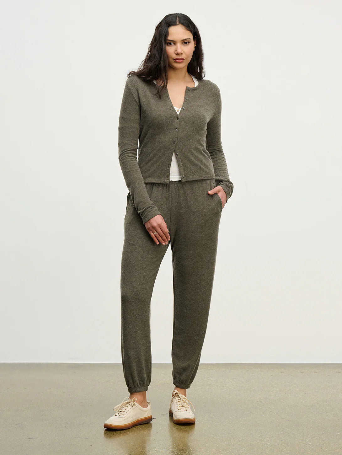 Velvet - Raya - Kashmir Knit Top in Caper