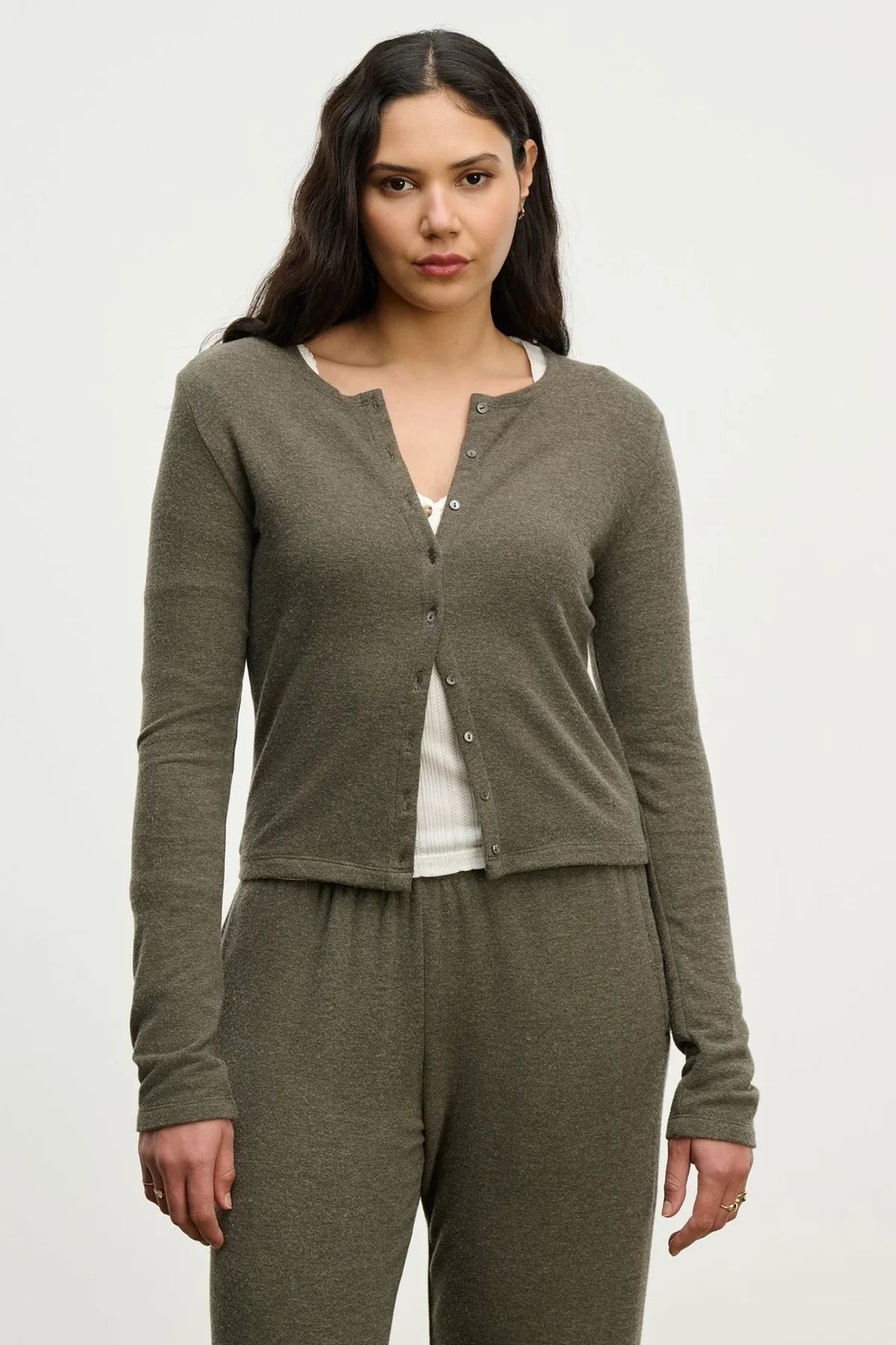 Velvet - Raya - Kashmir Knit Top in Caper